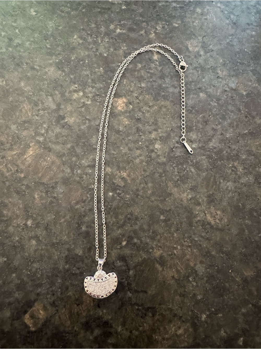 Silver Pendant Necklace - Elegant Crystal Accent